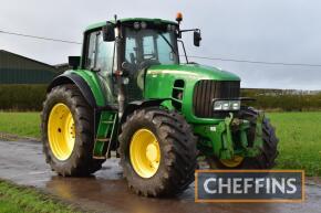 2010 John Deere 7530 Premium AutoQuad 40kph 4wd tractor fitted with front linkage, on 650/65R42 rear and 600/65R28 front wheels and tyres Reg No. OU10 EKL Serial No. L07530K643869 Hours: 15,750 FDR: 01/05/2010