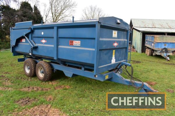 2006 AS Marston ACE10 10tonne tandem axle steel monocoque trailer with hydraulic tailgate and roll over sheet on 12.5/80-15.3 wheels and tyres Serial No. 212575