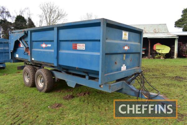 1995 AS Marston FF-10 10tonne tandem axle steel monocoque trailer with hydraulic tailgate on 12.5/80-15.3 wheels and tyres Serial No. 204280