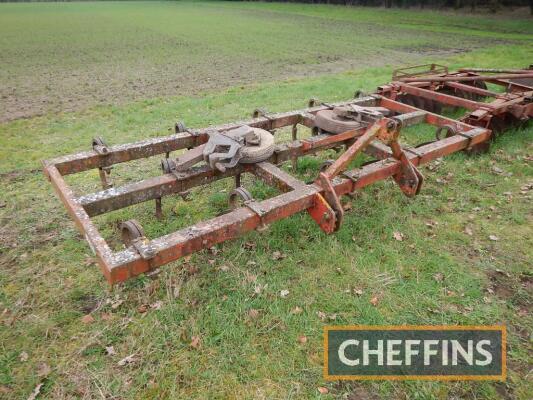 Massey Ferguson MF23 mounted pigtail cultivator with depth wheels, 12ft Serial No. T9133