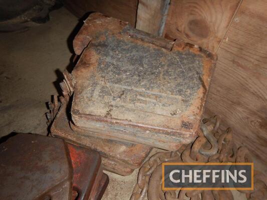 6no. Massey Ferguson 45kg front weights t/w another (damaged)