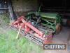 Amazone D8-30 Super drill with tramline and bout markers, mounted to 1999 Greenland M300/60-2 power harrow with packer roller, 3m Serial No. 89148187/H003662 - 3