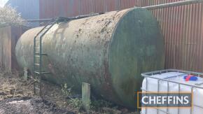 Freestanding cylindrical water storage tank (green), sold in situ, buyer to load and remove