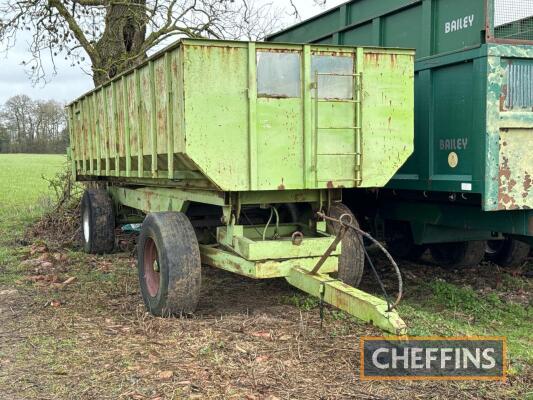 1981 Big K 4 wheel steel bodied tipping trailer with front steering axle and manual tailgate Serial No. 25272