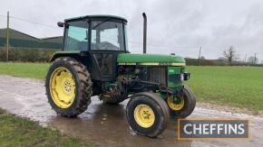 John Deere 2650 2wd tractor on 13.6R38 rear and 10.00-16 front wheels and tyres Hours: 10,963