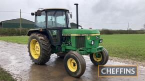 1986 John Deere 2140 X-E series 2wd tractor on 16.9R34 wheels and tyres Reg No. D992 WWP Serial No. 583674