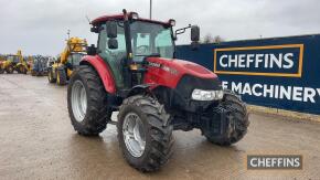 Case 115A Tractor c/w 40kph, manual, fixed axle & cab Hours: approx 3100 Reg. No. AU19 AAJ Ser. No. HLFR115ALKL501483