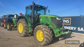 John Deere 6195R Tractor c/w Direct Drive, front linkage, full GPS equipment in office Hours: approx 5410 registered 19.01.2016 Reg. No. OE65 KFV Ser. No. 1LO6195REFU838526