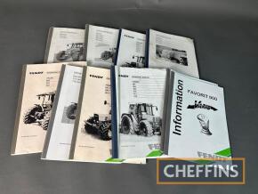 Fendt, qty of tractor operators manuals and parts lists etc