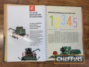 Claas 1960s Salesmans Product information manual featuring combines and balers