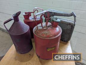 4no. petrol cans, various types