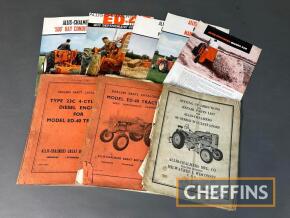 Allis Chalmers, qty of agricultural tractor and machinery leaflets and manuals to inc' ED-40 etc