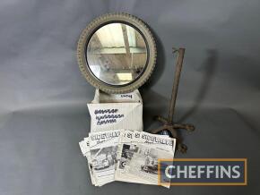 Penny Farthing stand base t/w novelty tyre mirror and Ford Sidevalve magzines