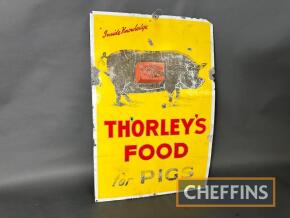 Thorley's Food for Pigs single sided enamel sign, marked Wood & Penford Ltd, London, 30x20ins