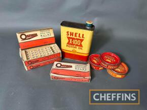Shell X100, Osram, Simoniz, qty of motoring tins and bulbs