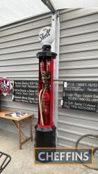 Large Ruston Mk.3C Shell petrol pump, in restored condition, a rare and large statement pump for any collection