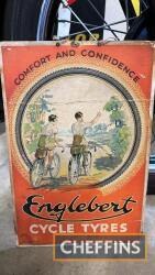 Englebert Cycle Tyres, point of sale hanging card pictorial advert, 15x10ins