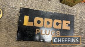 Lodge Plugs, a printed aluminium sign, 16.5 x 9ins