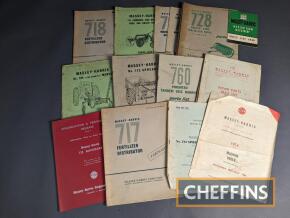 Massey Harris, qty of agricultural machinery instruction manuals and parts lists to inc' 718 fertiliser spreader, 728 drill etc