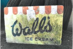 Walls Ice Cream, a large printed tin sign