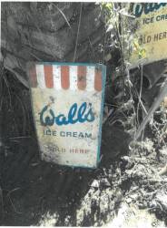 Walls Ice Cream Sold Here, a printed tin sign