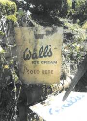 Walls Ice Cream Sold Here, a printed tin sign