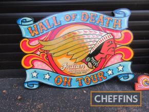 Wall of Death On Tour modern painted fairground sign