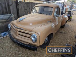 1956 STUDEBAKER E-Series 4200cc petrol Half Ton PICKUP Reg. No. 872 XVC Chassis No. E74758 Fitted with a Studebaker V8 engine and 3speed manual gearbox from a Lark, power steering, servo assisted brakes, rear parking sensors and rear camera . This pickup 