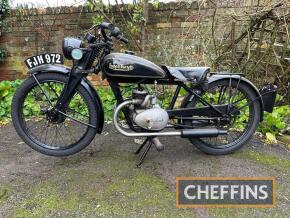 1940 FRANCIS-BARNETT Snipe 125cc MOTORCYCLE Reg. No. FJH 972 Frame No. KE39942 Engine No. AAA16612 Manufactured by Francis-Barnett with the military in mind the uncommon Snipe model appears in good original order with Millers lighting. The machine was at 