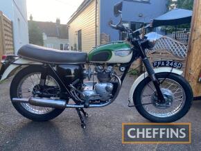 1966 TRIUMPH T100SS 500cc MOTORCYCLE Reg. No. FFA 245D Frame No. T100SSH45423 Engine No. T100SSH45423 This matching numbers machine has been in the UK all it's life. The T100SS created an evolution of sports machines and was lighter than the T100A which p