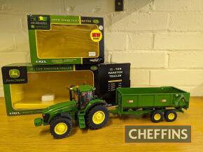 John Deere 7830 1:32 scale model tractor with Marston 12 ton 1:32 scale trailer by ERTL, boxed