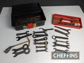 Qty motorcycle specialist spanners contained in tool box