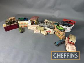 Tri-ang Minic, Shuco etc, qty of playworn tinplate and clockwork toys, some incomplete, some with boxes - poor condition