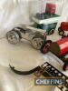 Tinplate fire engine, requiring assembly, chocolate tin in form of vintage van together with two damaged tractor models and boxed Mercedes tractor unit (5) - 2