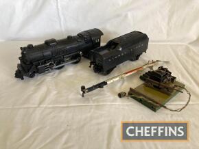 Lionel Lines (USA) 4-4-2 electric loco and tender together with marklin signal unit requiring repair