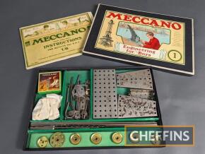 Meccano Engineering for Boys set No.1 complete with instruction book (dated 1925)