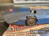 Sir Malcolm Cambell's Famous Blue-Bird, a clockwork tin plate car bearing a facsimile signature, some rust and dents. Complete with the orginal box remains, 16ins long - 2