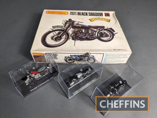 Vincent Black Shadow 1:12 scale model kit by Matchbox, unbuilt together  with 3no. diecast model motorcycles to inc. Triumph and BSA Vintage sale -  Sale 2 - Selected Vehicles, Motorcycles, Automobilia and