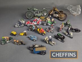 Qty die-cast and plastic motorcycle models, various manufacturers and scales