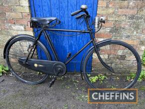 Sunbeam liveried gents bicycle in fine order and with full acetylene lighting kit