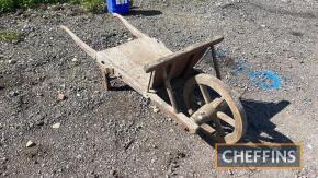 Wooden wheel barrow