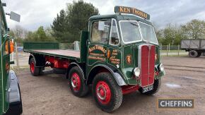 1952 7700cc MAUDSLAY Majestic 6-wheel flatbed diesel LORRY Reg. No. 325 YUD Chassis No. 36001 A rare example of the twin wheel, twin steer Maudslay Mogul lorry that has been beautifully restored and is liveried for Ken Thomas of Guyhirn. Finished in green