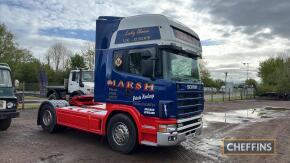 2002 SCANIA 124L 470bhp Turbo diesel TRACTOR UNIT Reg. No. CU51 BWX (K7 PEM will be retained) Serial No. 4464265 Fitted with the Compound Classic cab which saw it fitted with leather seats and walnut dash. Originally acquired by the vendor in a 'sorry sta