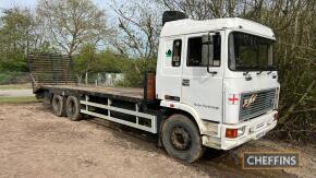 1993 ERF E10.275 diesel beavertail LORRY Reg. No. K615 FAU Chassis No. 72858 MOT: TBC 26tonne maximum weigh and fitted with a full width loading ramp, twin drive