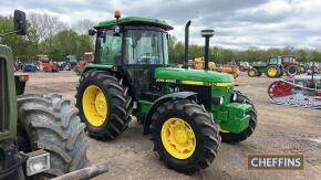 1987 JOHN DEERE 2850 4cylinder diesel TRACTOR Reg. No. E491 BFW Serial No. 619402 A 40kph example that has been subject to a full engine rebuild, respray and fitted with new tyres and 8no. 40kg weights