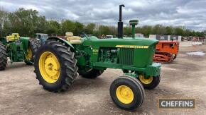 1966 JOHN DEERE 4020 Powershift 6cylinder diesel TRACTOR Reg. No. OTL 446H Serial No. SNT213P133327R Imported in 1966 this 4020 started its life in Lincoln yet not registered for three years. Restored initially by Barry Clitheroe from Bungay Norfolk & sol