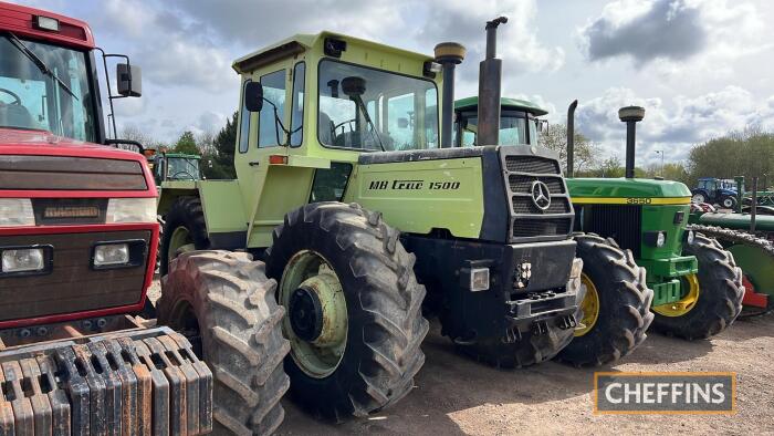 1984 MERCEDES MB-Trac 1500 40kph diesel TRACTOR Fitted with a turbo, 3 fornt and 3 rear spools, rear linkage on 18.4-34 wheels and tyres. Showing 5,579 hours