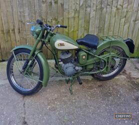 BSA Bantam D1 125cc MOTORCYCLE Presented in Mist Green this plunger framed Bantam appears to have been restored. No registration/identity details known at time of catalogue. Estimate £1,200 - £1,500