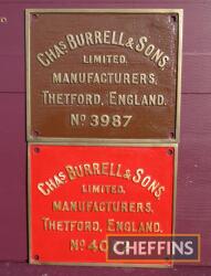 Chas Burrell & Sons works plates No.3987 and No.4022, believed reproductions