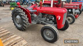 1960 MASSEY FERGUSON 35 diesel TRACTOR Reg. No. 224 AOU Serial No. SNM217719 This 35 has been subject to much restoration work to include new tin work painted in 2 pack paint, new radiator, wheels and tyres. The engine has reportedly been reconditioned